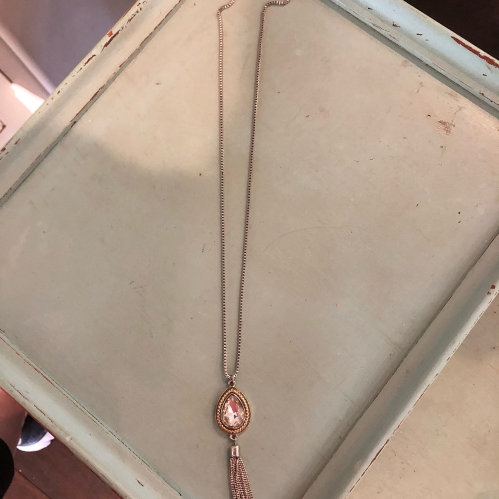 NWT silver stone necklace